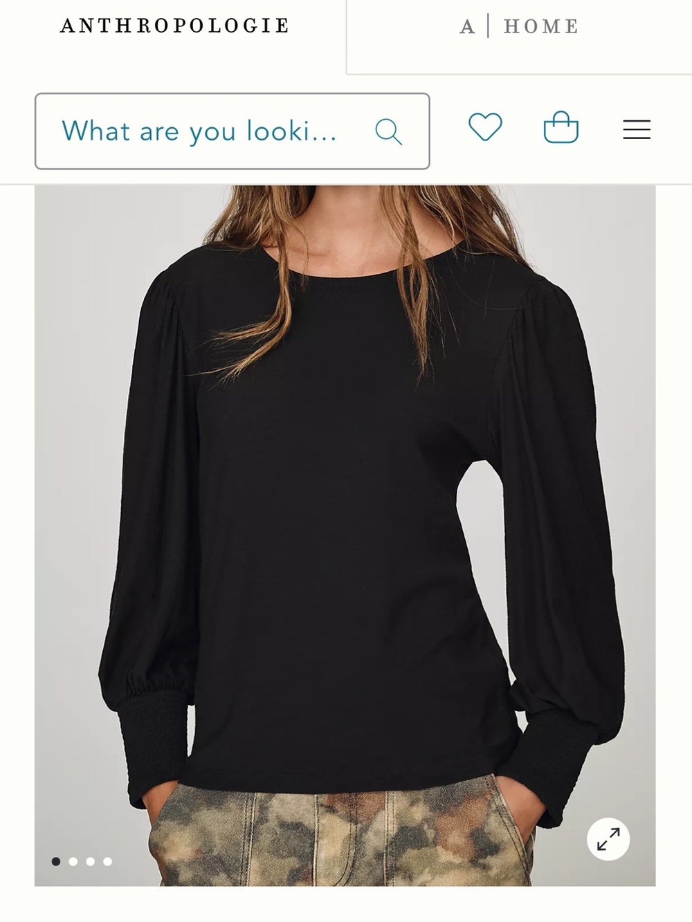 Nation LTD Anthropologie Black Puff-Sleeve Women’s Top retails $100